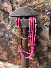 Load image into Gallery viewer, Double Strand of Pink Jade & Cube Hematite Beads