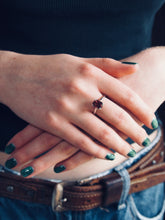 Load image into Gallery viewer, Faceted Rectangular Garnet Ring