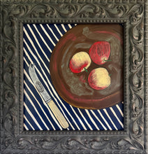 Load image into Gallery viewer, Studio Pottery Bowl of Apples with a Sheffield Knife