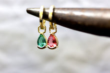 Load image into Gallery viewer, Pair of Mis-Matching Pear Shaped Tourmalines Earlings