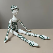 Load image into Gallery viewer, Green Cotton Cross Stitch Figure
