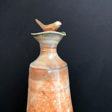 Load image into Gallery viewer, Tall stoneware pouring oil bottle with stopper