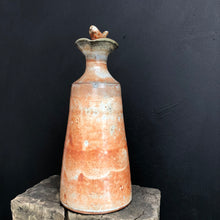 Load image into Gallery viewer, Tall stoneware pouring oil bottle with stopper