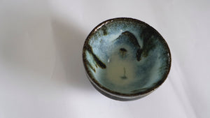 Black Clay Bowl with nuka glaze