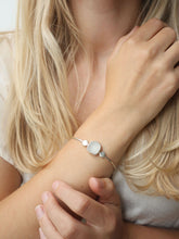 Load image into Gallery viewer, White sea glass and silver cuff bangle