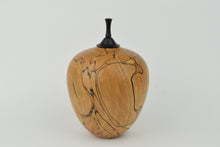 Load image into Gallery viewer, Spalted Beech Vessel with Threaded Ebony Lid