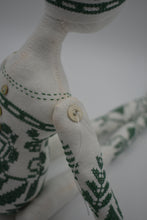 Load image into Gallery viewer, Green Cotton Cross Stitch Figure