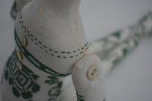 Load image into Gallery viewer, Green Cotton Cross Stitch Figure