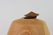 Load image into Gallery viewer, Olive Ash lidded Vessel with Threaded Walnut Lid
