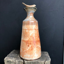 Load image into Gallery viewer, Tall stoneware pouring oil bottle with stopper