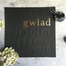 Load image into Gallery viewer, Gwlad Gwlad : 24ct gold on black