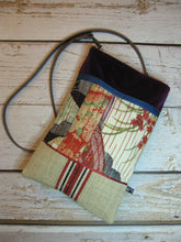 Load image into Gallery viewer, Kimono Shoulder Bag with Hessian Sack : Navy