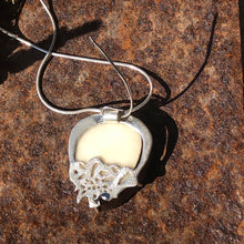 Load image into Gallery viewer, Tagua with silver multi functional pendant/brooch