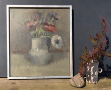 Load image into Gallery viewer, Ancient tin glazed jug holding anemones