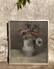 Load image into Gallery viewer, Ancient tin glazed jug holding anemones