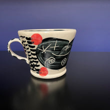 Load image into Gallery viewer, Black and White Sgraffito Mug