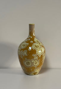 Small Ochre Crystalline Vase