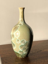 Load image into Gallery viewer, Small green crystalline vase