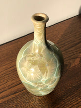 Load image into Gallery viewer, Small green crystalline vase