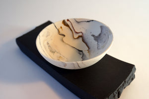 Geological Rocking Bowl on Black Porcelain Plinth
