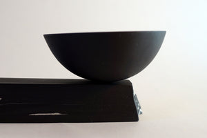 Black Porcelain rocking bowl on Black Porcelain block