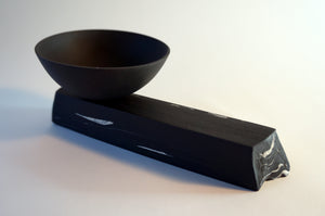 Black Porcelain rocking bowl on Black Porcelain block