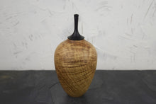 Load image into Gallery viewer, Rippled oak and ebony lidded vessel