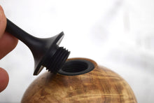 Load image into Gallery viewer, Rippled oak and ebony lidded vessel