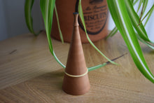 Load image into Gallery viewer, Pear wood ring box with boxwood collar