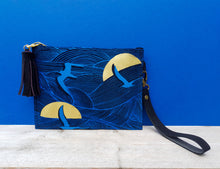 Load image into Gallery viewer, Birds and Sunset : Electric Blue and Gold