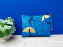 Load image into Gallery viewer, Birds and Sunset : Small Clutch Turq