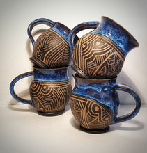 Load image into Gallery viewer, Black Sgraffito Mugs