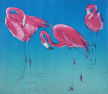 Load image into Gallery viewer, Three Flamingoes