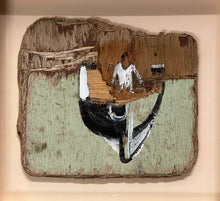 Load image into Gallery viewer, Black and White Boat on Found Ply