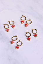Load image into Gallery viewer, Mini Huggie Hoop Triangle Earrings