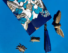 Load image into Gallery viewer, Peonies and Swallowtails clutch/purse