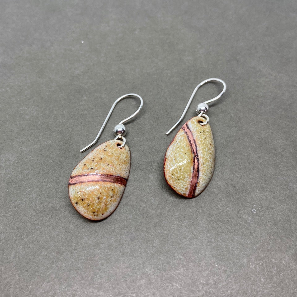 Amber Enamel Pebble Earrings