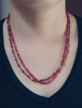 Load image into Gallery viewer, Double Strand of Pink Jade &amp; Cube Hematite Beads
