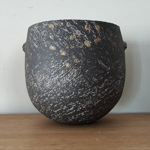 Black Stoneware Pinch Pot