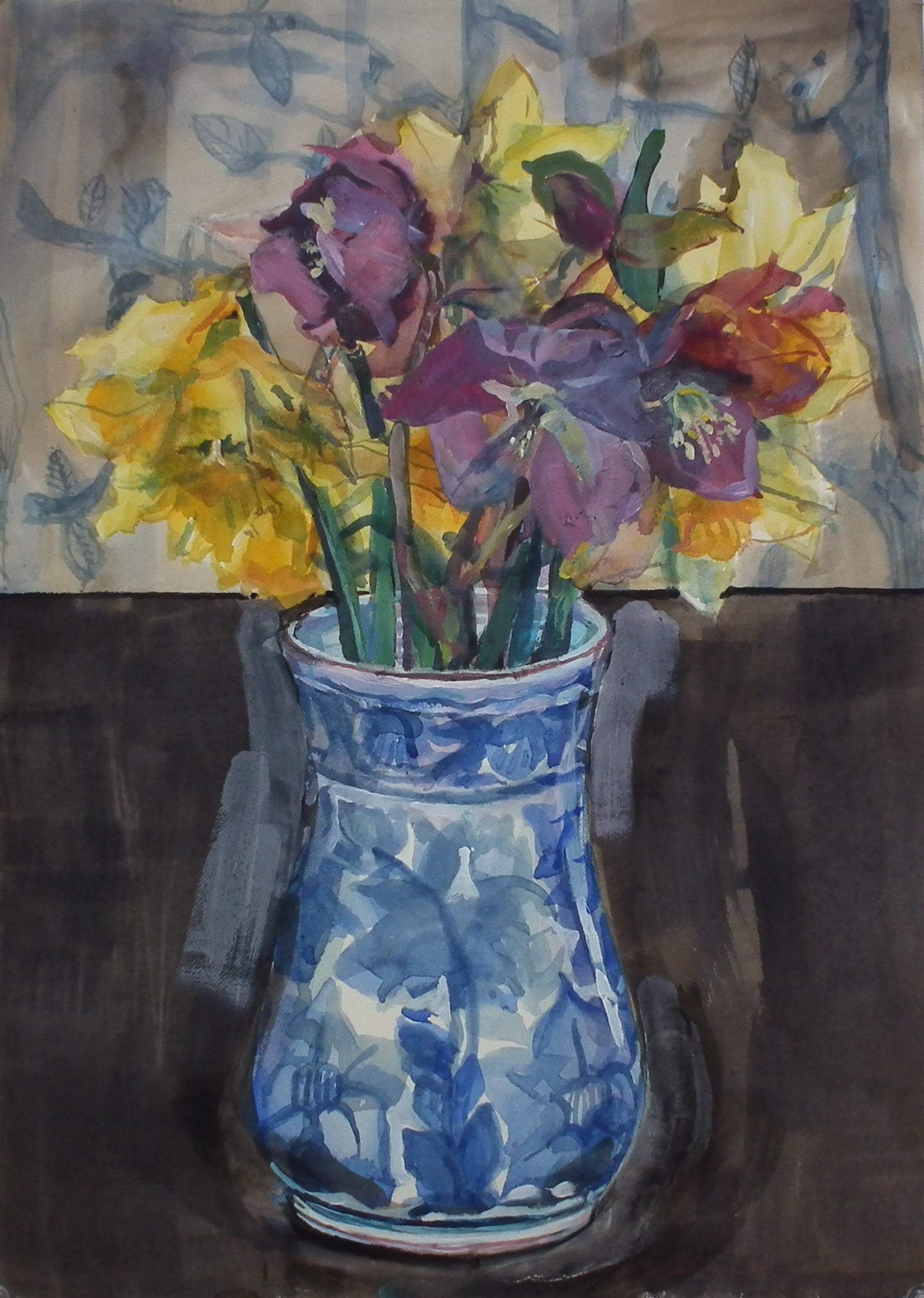 Blue vase Watercolour