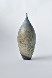 Medium Grey Blue Smokefired Vessel 23cm