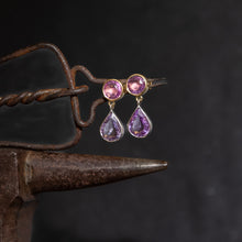 Load image into Gallery viewer, Round Pink Sapphire Stud Earrings
