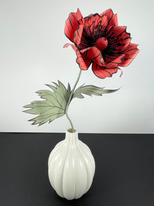 Sustainable Poppy Flower : Coral Red
