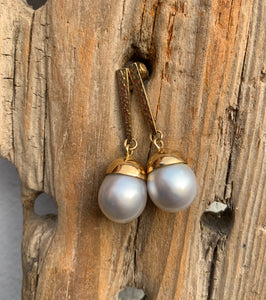 Gold Pearl Drop Earrings