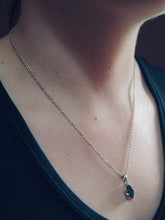 Load image into Gallery viewer, Blue Tourmaline Tear Drop Faceted Pendant Necklace
