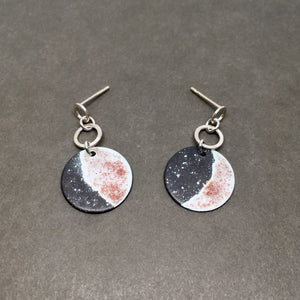 Pink Flecked Moon Phases Drop-Studs