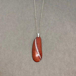 Red Enamel Pebble Pendant