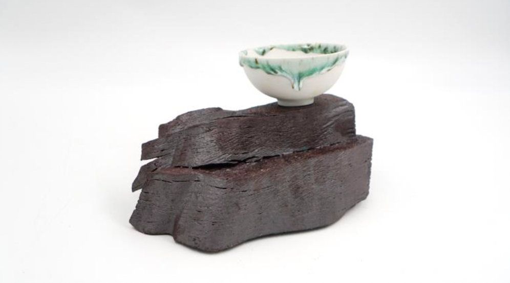 Melted and Shaped Piece of Slate & Stoneware Bowl