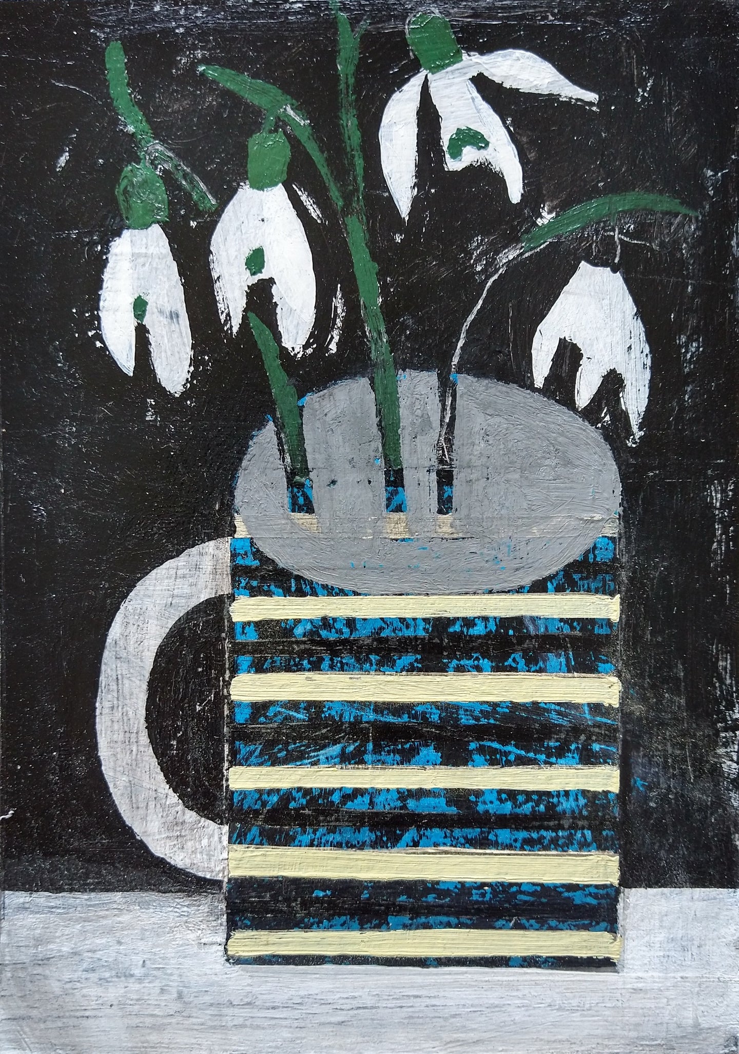 Snowdrops and Striped Mug