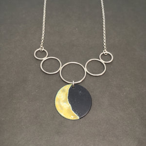 Yellow Crescent Moon Necklace